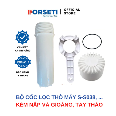 Cốc lọc trắng Karofi chuyên dùng cho máy lọc nước RO S-S038, U03, U05, U95, P95, O-P1310, I55..(Gồm Cốc, Nắp, Gioăng)