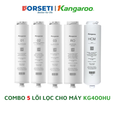 Combo 5 lõi lọc nước Kangaroo cho máy KG400HU, KG400HD, KG400US