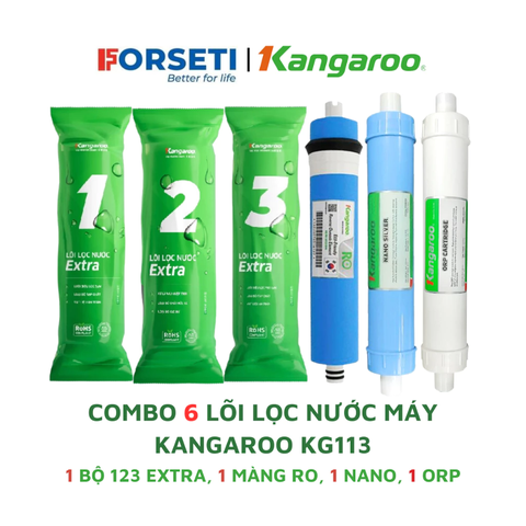 Trọn bộ 6 lõi lọc nước Kangaroo chính hãng dùng cho máy lọc nước Kangaroo KG113