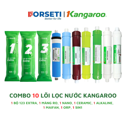 Combo 10 lõi lọc nước Kangaroo chính hãng cho model máy Kangaroo KG10A3