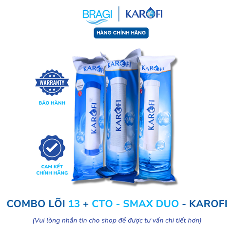 Bộ 3 lõi lọc thô Karofi 123 lõi số 2 CTO GAC (lưới) dùng cho các máy lọc Karofi O-P1310, S-S038....