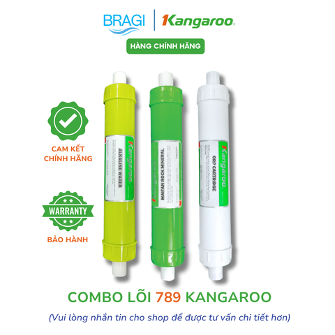 Combo 3 lõi chức năng 789 Kangaroo (Alkaline, Maifan, ORP) KÈM CÚT + DÂY
