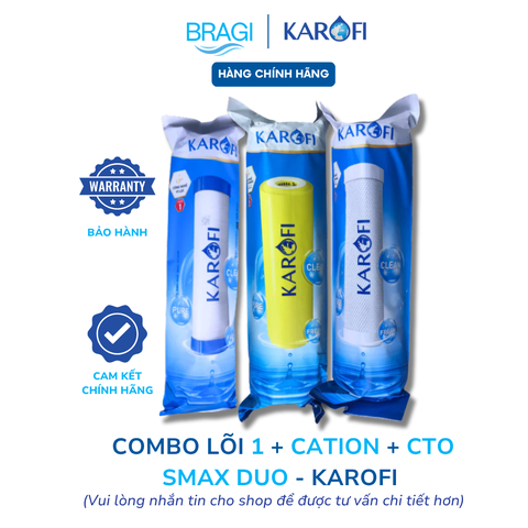 Combo bộ lọc thô 1 + 2 Cation + 3 CTO lưới Karofi