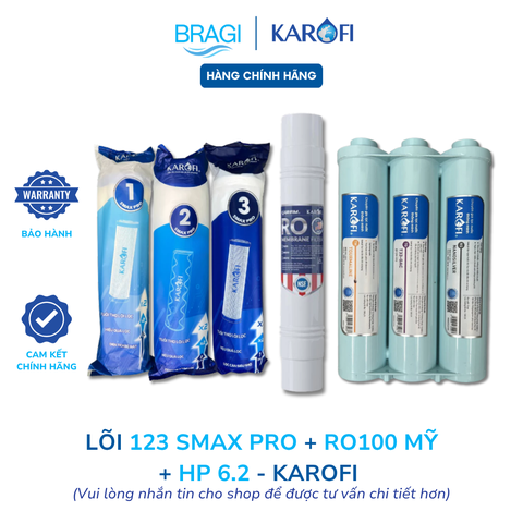Combo 10 lõi Karofi gồm (123 SMAX PRO + RO100 Mỹ + HP 6.2) dùng cho máy KAD-N69