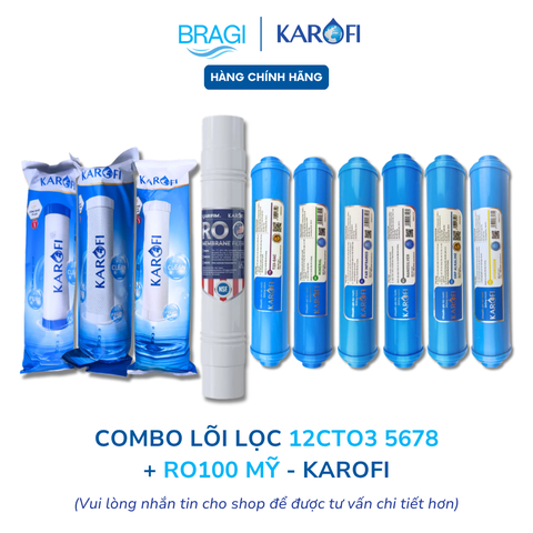 Combo 10 lõi Karofi gồm (12CTO3+RO100 Mỹ+5678910) dùng cho máy Karofi O-P1310