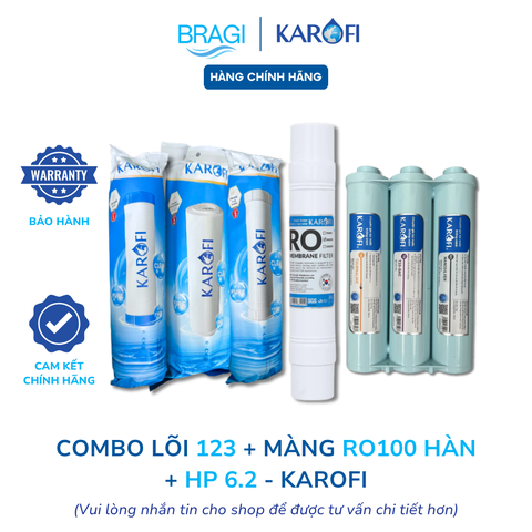 Combo 10 lõi Karofi (123 thường + RO 100 Hàn + HP6.2)