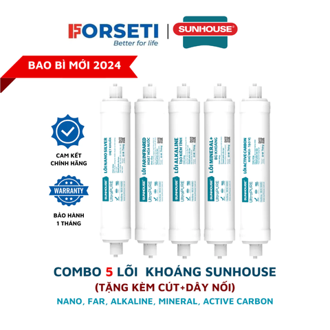 Combo 5 lõi lọc khoáng Sunhouse (Nano, Far, Alkaline, Mineral, Active Carbon) máy SHA76211CK, SHA76217CK, SHA8827K,...