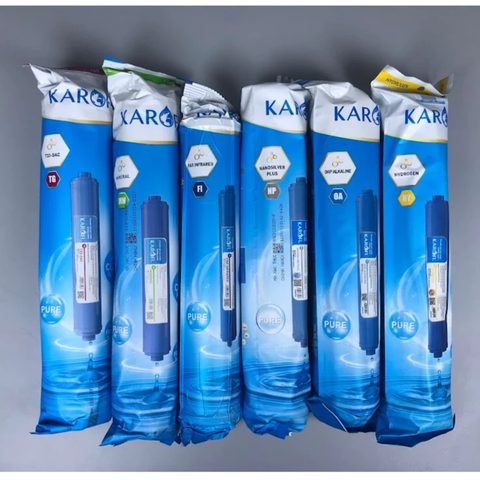 Combo 10 lõi lọc nước cho máy lọc nước Karofi O-P1310 (12CTO3, RO100GPD Hàn Quốc, 5678910)