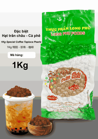 Trân châu CAFE Đặc Biệt Long Phú gói 1kg - Size Trung Truyền thống - Không có vị ngọt
