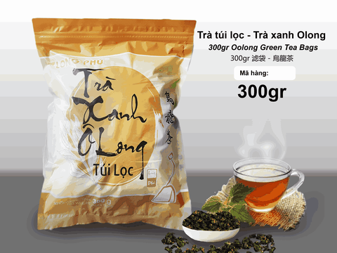 Trà XANH Ô LONG Túi lọc Long Phú gói 300gr (10gói*30gr) - Thơm hương Ô Long, đậm vị trà thiên nhiên