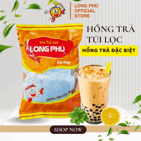Hồng Trà ĐẶC BIỆT Túi lọc Long Phú gói 200gr (10gói*20gr) - Thơm ngon, đậm vị trà thiên nhiên