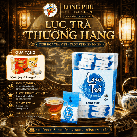 [Trà Xá Cao Cấp] LỤC TRÀ Hương Lài Thượng hạng Long Phú Hộp Xanh Dương 200gr (20 gói*10gr) - Trà Thượng Hạng - Ngát hương Trà xanh thiên nhiên cùng với hương hoa Lài thơm ngon