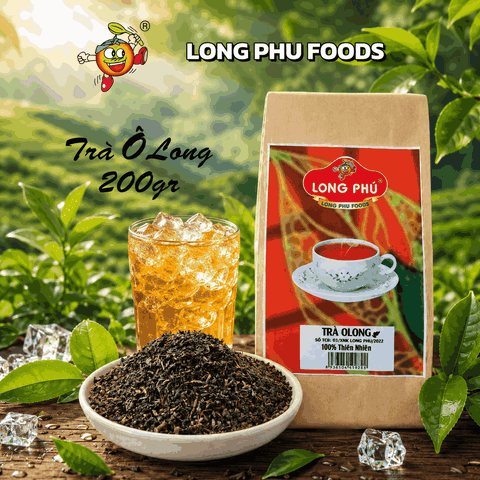Trà Ô LONG (Trà Xá) Long Phú gói 200gr - Ô Long Tea - Ngát hương trà thơm ngon, đậm vị trà thiên nhiên