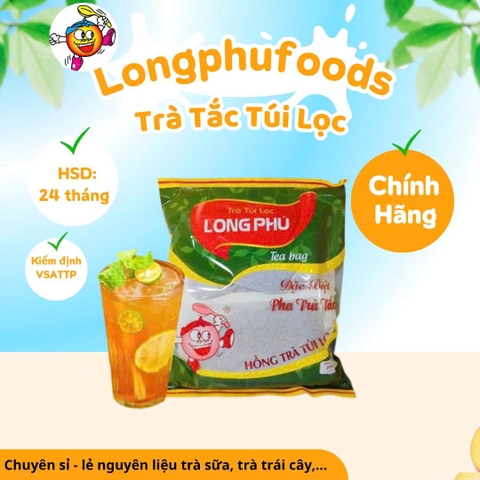 Hồng Trà TẮC ĐẶC BIỆT Túi lọc Long Phú gói 200gr (10gói*20gr) - Thơm hương Tắc, đậm vị trà thiên nhiên