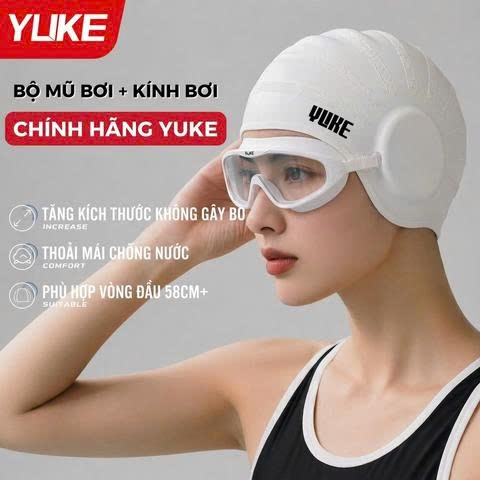 Bộ Kính + Mũ Bơi Trùm Tai YUKE GJ019K
