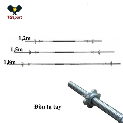 Đòn tạ thép 1.2 m -1.8 m cao cấp