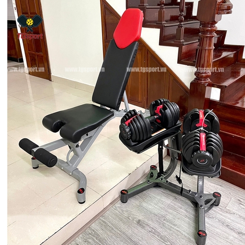 Bộ ghế tập tạ và giá để tạ Bowflex