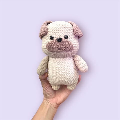 Thú Len Chó Pug Móc Len Thủ Công Dễ Thương