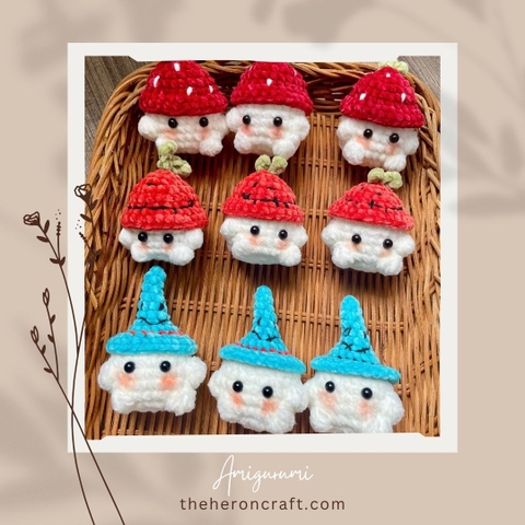 Móc Khóa Nấm Bằng Len Phong Cách Halloween