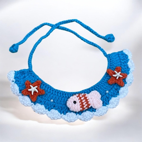 Yếm cho thú cưng vòng cổ móc len dành cho chó mèo