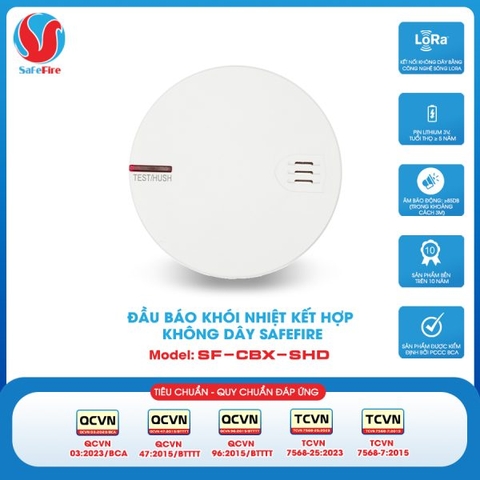 Đầu báo khói nhiệt kết hợp không dây SafeFire SF-CBX-SHD