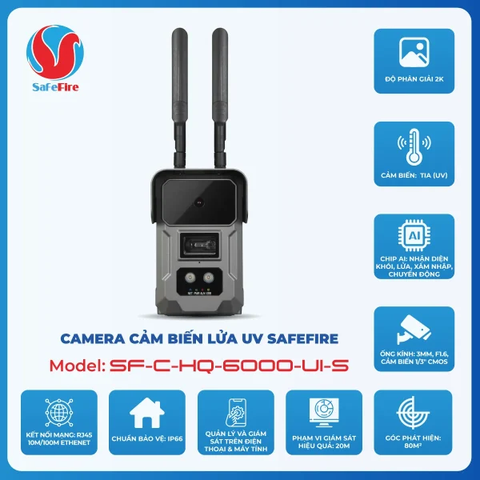 Camera cảm biến lửa UV SafeFire SF-C-HQ-6000-UI-S – Phát hiện cháy mili giây, chất lượng chuẩn quốc tế