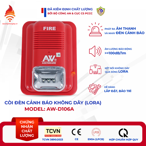 Chuông Đèn Báo Cháy Thông Minh Asenware AW-D106A