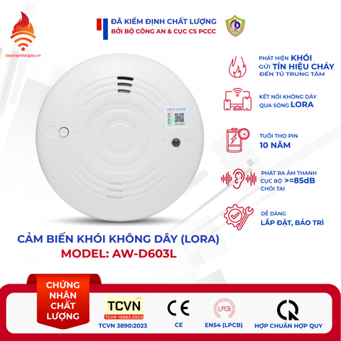 Cảm biến khói không dây Asenware AW-D603L