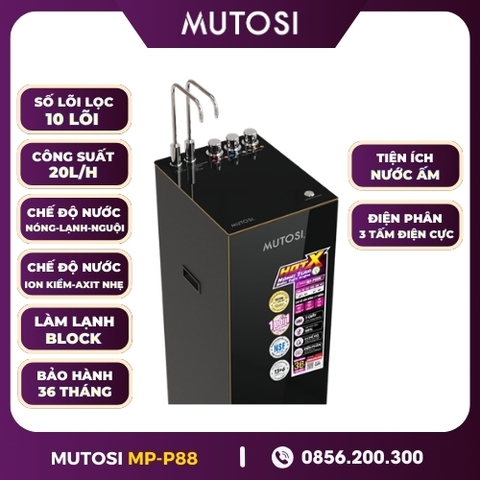 Máy Lọc Nước Điện Giải Ion Kiềm Hydrogen Nóng Lạnh Nguội Mutosi MP-P88N