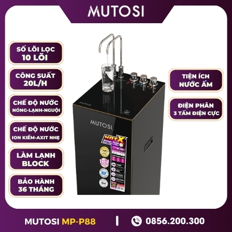 Máy Lọc Nước Điện Giải Ion Kiềm Hydrogen Nóng Lạnh Nguội Mutosi MP-P88N