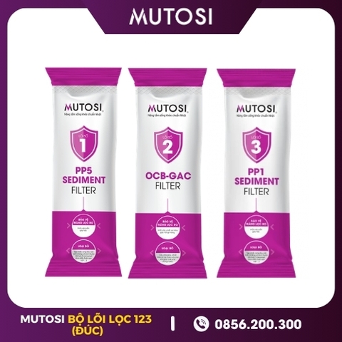 Bộ Lõi Lọc Nước 123 Đúc Mutosi