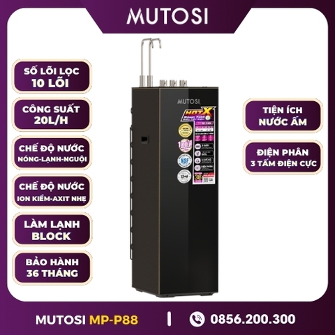 Máy Lọc Nước Điện Giải Ion Kiềm Hydrogen Nóng Lạnh Nguội Mutosi MP-P88N