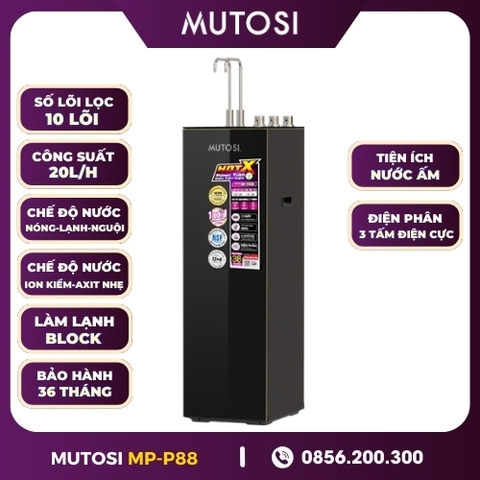 Máy Lọc Nước Điện Giải Ion Kiềm Hydrogen Nóng Lạnh Nguội Mutosi MP-P88N