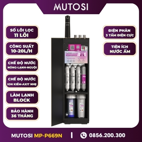 Máy Lọc Nước Điện Giải Ion Kiềm Nóng Lạnh Mutosi MP-P669N