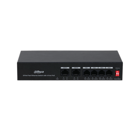 6-Port Fast Ethernet Switch with 4-Port PoE DH-PFS3006-4ET-36
