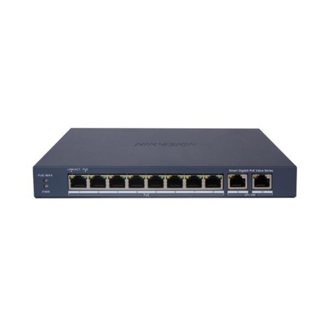 Switch mạng thông minh 8 cổng PoE Gigabit, DS-3E1510P-EI/M