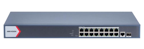 Switch mạng thông minh 16 cổng PoE Gigabit, DS-3E1518P-EI(O-STD)V2