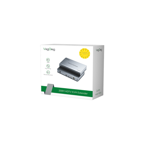 Bộ nối dài HDMI qua cáp mạng LAN 200m hỗ trợ 1080P/60Hz có 2 cổng USB Veggieg V-HD012