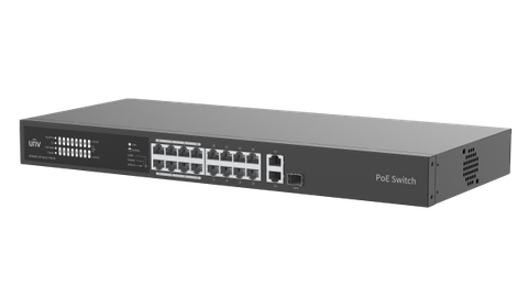 Switch UNV NSW2020-16T1GT1GC-LPOE-IN 18 Cổng ( 16 PoE + 1 Uplink + 1 Combo ) 10/100 Mbps