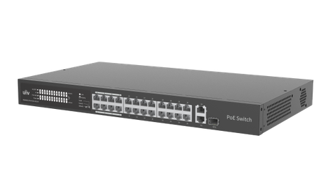 Switch UNV NSW2020-24T1GT1GC-LPOE-IN 26 Cổng ( 24 PoE + 2 Uplink ) 10/100 Mbps