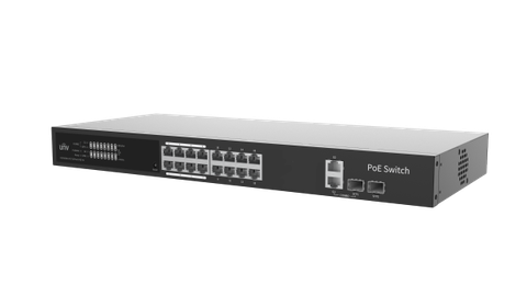 Switch UNV NSW3000-17GT1GP1GC-POE-IN 18 Cổng ( 16 PoE + 1 Uplink + 1 SFP ) 10/100/1000 Mbps