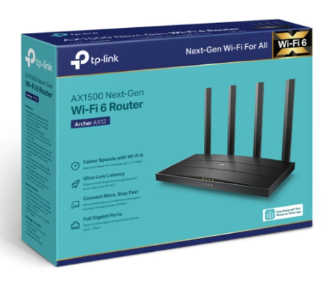 Thiết bị thu phát vô tuyến, TP-Link, 2,4GHz/5GHz, Archer AX12
