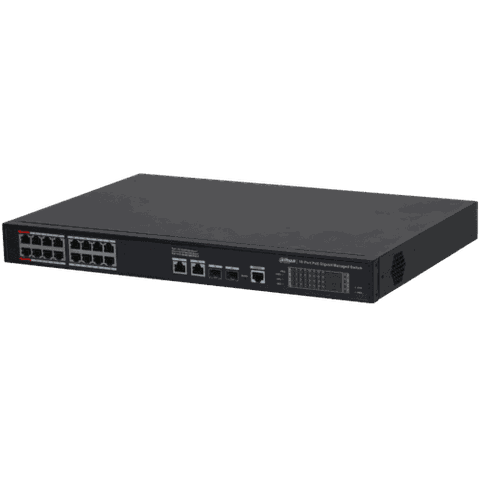 Switch 20 port với 16 port PoE All-Gigabit Layer 2 managed DH-S4220-16GT-240