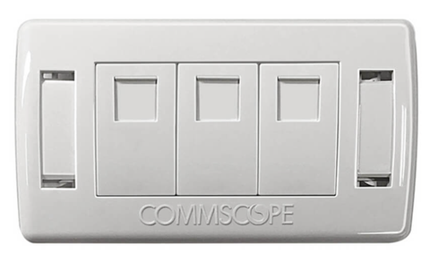 ổ cắm mạng âm tường 3 cổng hình chữ nhật CommScope