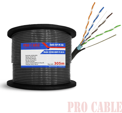 Cáp mạng PRO CABLE Cat5e FTP Outdoor PE Self-Supporting
