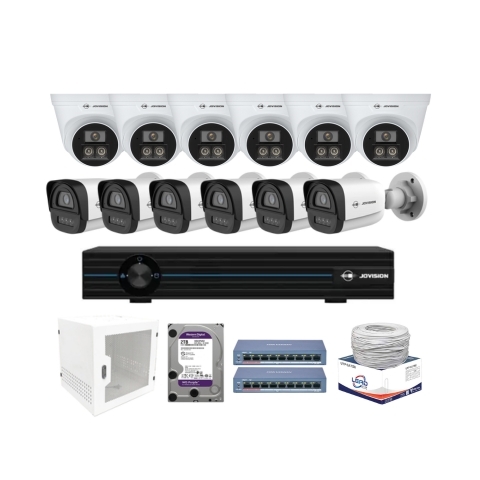 Trọn Bộ 12 Camera Jovision 3MP Full Color Lắp Đặt Trọn Gói