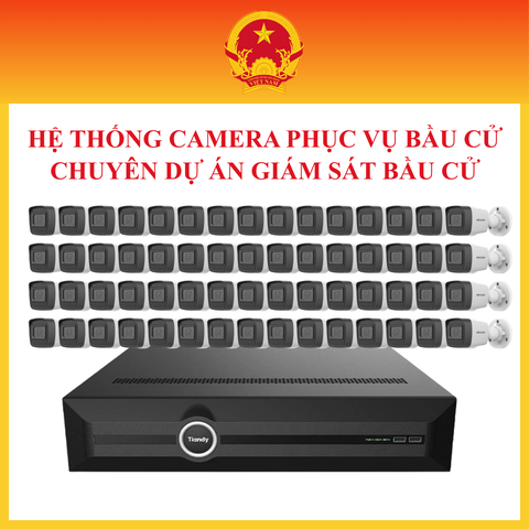 Trọn Gói Hệ Thống 60 Camera Giám Sát Phục Vụ Bầu Cử - NVR Lưu Trữ 30 Ngày - Hikvision