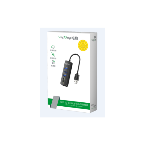 Bộ Chia USB 1 ra 3 Cổng USB + SD/TF Veggieg V-C303