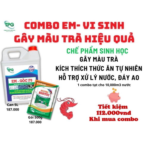 COMBO EM-VI SINH, TẠO MÀU TRÀ HIỆU QUẢ, CAN 5L+GÓI 500G