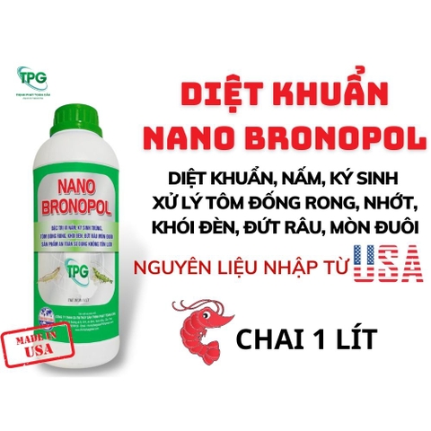 DIỆT KHUẨN NANO BRONOPOL - ĐẶC TRỊ VI NẤM, KÝ SINH, ĐÓNG RONG, NHỚT TRÊN TÔM-CHAI 1 LÍT